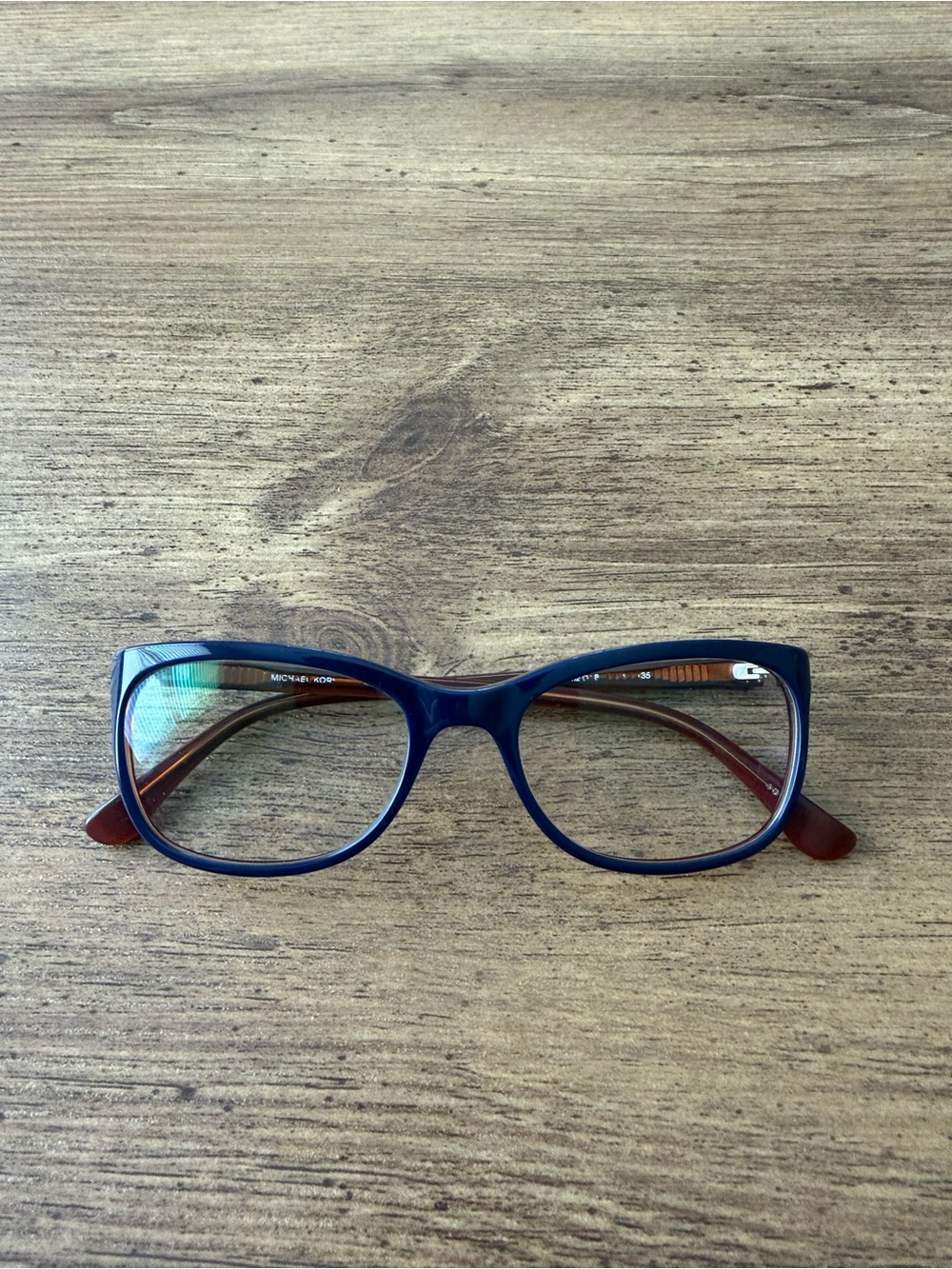 Michael Kors Women’s MK 248 466 Eyeglasses Glasses Navy Blue on Amber 52-18-140